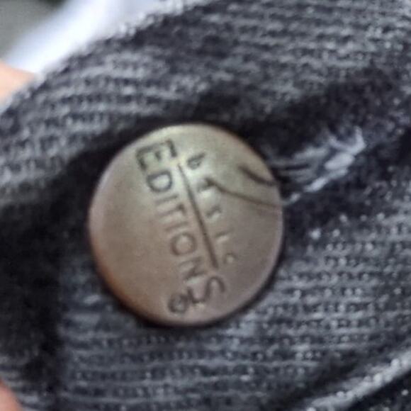 Vintage Basic Editions Jeans Mens 38x32 Made in USA Black Faded 90s Work - Picture 5 of 7